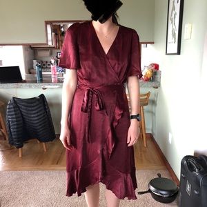 Burgundy/red wine polyester Lulus dress